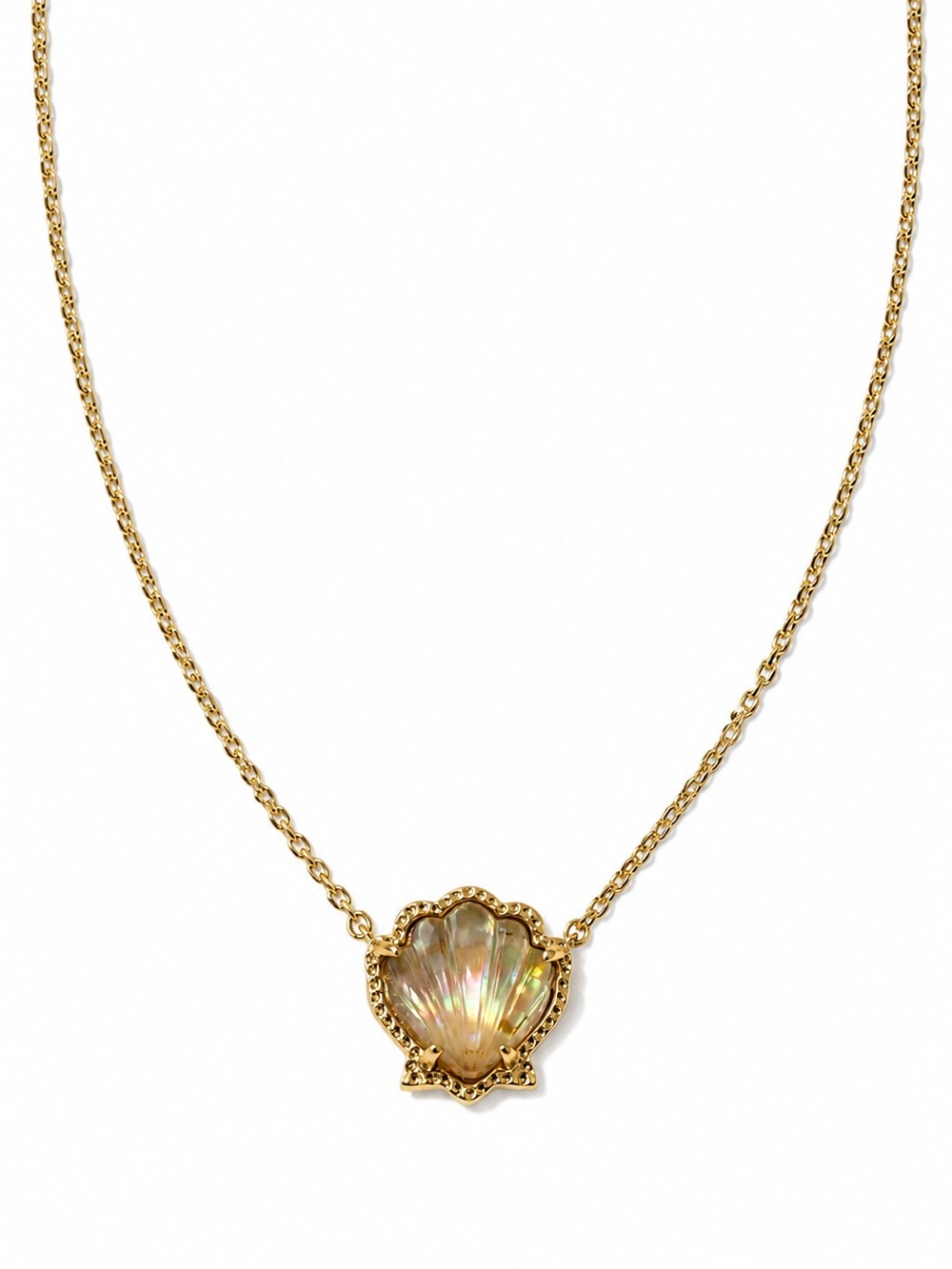 Kendra Scott Brynne Shell Gold Short Pendant Necklace